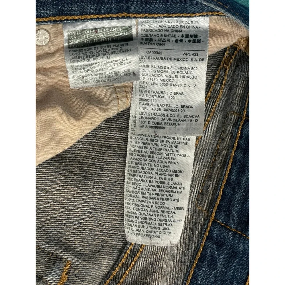 Levis 501 CT Custom Tapered‎ Jeans Mens 35x28 Medium Wash Blue Button Fly Denim